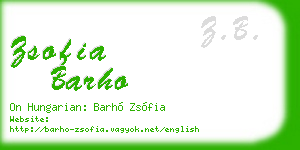 zsofia barho business card
